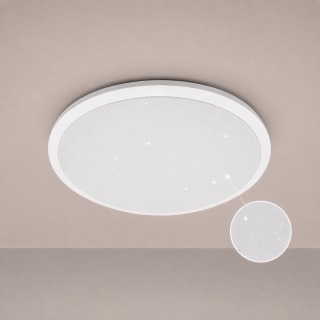 Plafón Raso Shiny LED 40W  Hermético IP40 38cm Blanco -Luz cálida