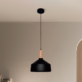 Colgante Mady Máx.60W E27 24cm Negro  - No incluye bombillo