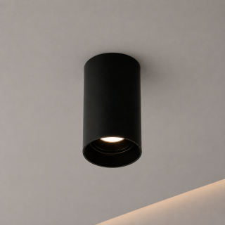 Spot Cilindro GU10 Máx.50W Adosado Negro - No incluye Bombillo