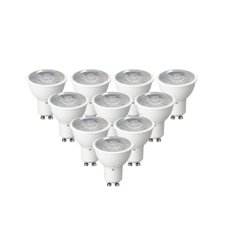 Pack de 10 focos GU10 LED 6W- 3 temperaturas de luz- PF09 - Color blanco