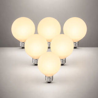 Pack x 5 focos Globo G80 Opal LED 7W PF09 -Luz cálida