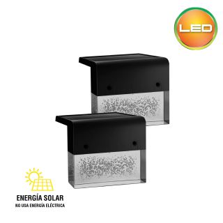 Aplique Solar Nube LED 0.2W  Hermético IP44 Pack x2 Negro - Luz cálida -RGB