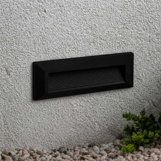 Luz Guía Rectangular LED 6W  Hermético PF 0.90 IP65 Adosar Negra -3 Tonos: Luz cálida-día-fría