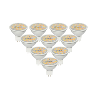 Pack x10 de foco LED GU5.3 6W- 3 temperaturas de luz