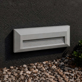 Luz Guía Rectangular LED 6W  Hermético IP65 Adosar Gris-3 Tonos: Luz cálida-día-fría