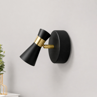 Aplique Aura LED 35W GU10 IP20 Negro/Dorado - No incluye bombillo