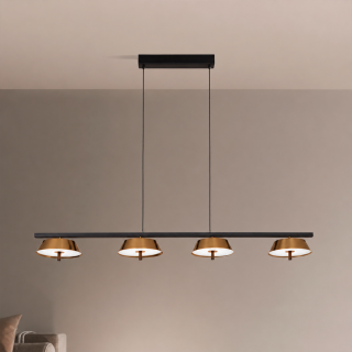 Colgante Valle LED 40W 135cm Negro/Dorado - Luz cálida