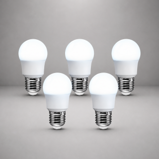 Pack X5 Bombillos MiniGlobo 7W E27 G45 Opal- Luz fría