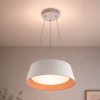 Colgante Pirott Wood LED 32W 45cm Blanca - Luz cálida