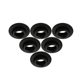 Pack x6 Spots Ojo Buey dirigibles - Color negro - Inc sockets GU5.3