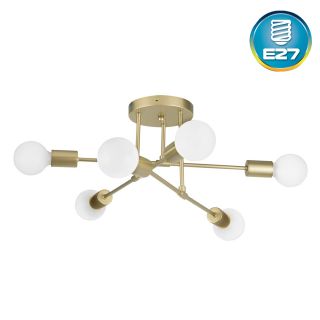 Colgante Galia Máx.40W E27 6 Luces 70cm Dorado  - No incluye bombillo