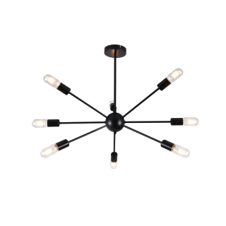 Colgante Bianca negro E27x8 - Color negro  - No incluye bombillo