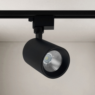 Proyector LED COB 10W para riel Negro - Luz cálida