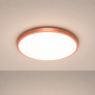 Plafón Raso LED 40W  Hermético IP40 38cm Oro Rosa - Luz fría