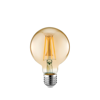 Pack de 5 focos G80 LED de filamento 7W - Luz cálida