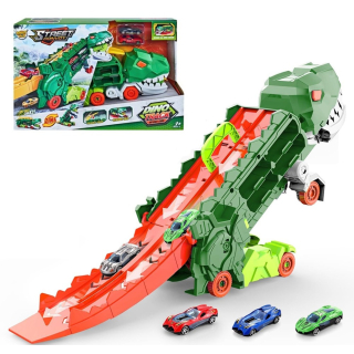 PISTA - STREET CONVOY TRANSPORTADOR DINO TREX VERDE