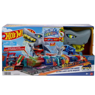 HOT WHEELS CITY LAVADO AUTOS MEGA TIBURON