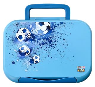 LONCHERA CON DISEÑO CELESTE FUTBOL