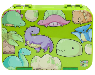 LONCHERA VERDE CON DISEÑO DINOSAURIOS