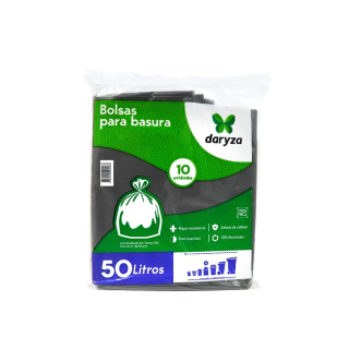 Bolsas para basura negra Daryza de 50 litros x 10 un 30635