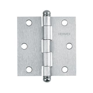 Bisagra cuadrada de acero, cabeza redonda cromo mate