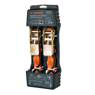 Juego de 2 sujetadores de carga con ratchet, maneral de metal de 1