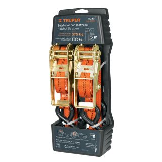 Juego de 2 sujetadores de carga con ratchet, maneral de metal de 1