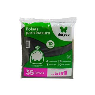 Bolsas para basura negra Daryza de 35 litros x 10 un 30637
