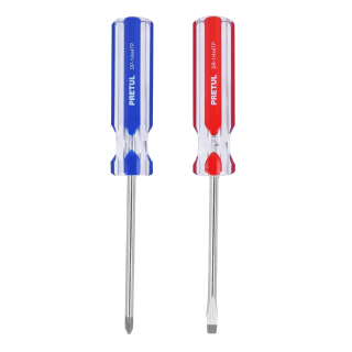 Dúo de desarmadores, mango PVC 1/4