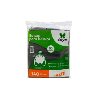 Bolsas para basura negra Daryza de 140 litros x 10 un 30631