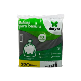 Bolsas para basura negra Daryza de 220 litros x 10 un 30628