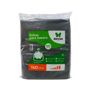 Bolsas para basura negra Daryza de 140 litros x 100 un 30630