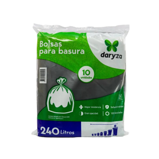 Bolsas para basura negra Daryza de 240 litros x 10 un 30627