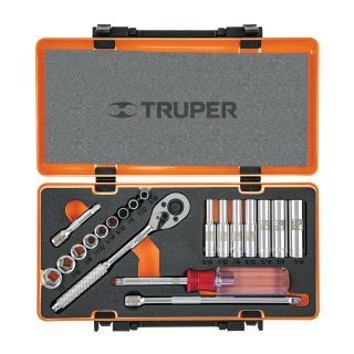 Juego de herrramientas 20 piezas en pulgadas de 1/4