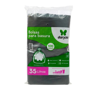 Bolsas para basura negra Daryza de 35 litros x 100 un 30636