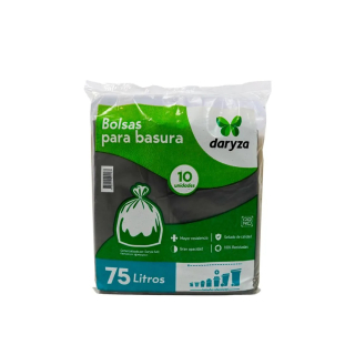 Bolsas para basura negra Daryza de 75 litros x 10 un 30633