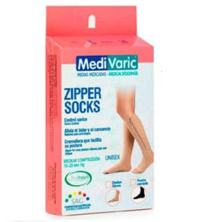 MEDIAS DE COMPRESION CON CIERRE ZIP 15-20MMHG