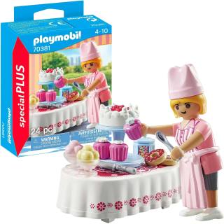 Playmobil Figura De Colección Special Plus Pastelera Con Mesa Dulce