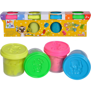 Plastilina Art & Fun Masas Moldeables Pack 4 Escarchadas