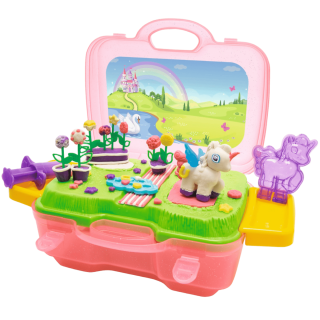 Plastilina Art & Fun Set de Masas Unicornio Maleta con Plataforma y Accesorios