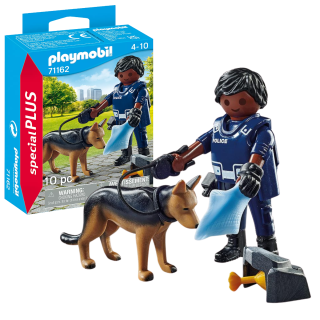 Playmobil Figura De Colección Special Plus Policía Con Perro Rastreador