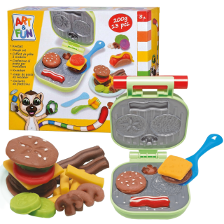 Plastilina Art & Fun Set de Masas Hamburguesa con Accesorios + 13 Piezas