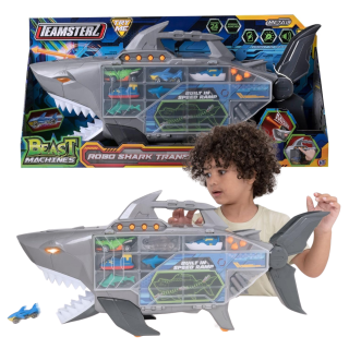 Juguete Pista De Autos Teamsterz Transportador Tiburón Con Luces Y Sonidos +Acce
