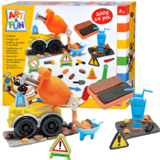 Plastilina Art & Fun Set de Masa Construcción + 14 Accesorios