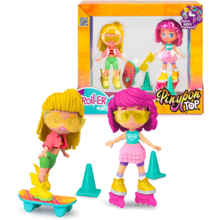 Muñeca Pinypon Top Pack 2 Muñecas Con Patines Y Skate