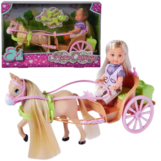 Muñeca Evi Love Carruaje Con Caballo Set Paseo + Accesorios