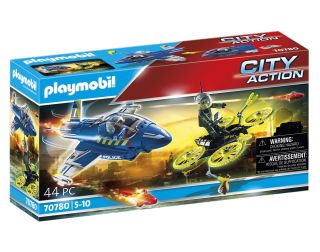 PLAYMOBIL CITY ACTION: Persecución Avión de Policia y Dron