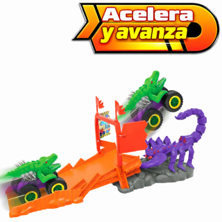 Juguete Pista De Autos Teamsterz Ataque Escorpión + 1 Auto Monster Jaws