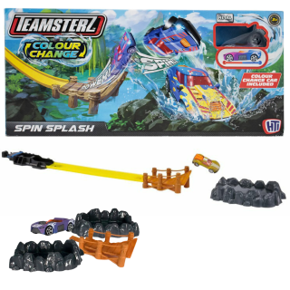 Juguete Pista De Autos Teamsterz Lanzador Spin Splash Cambia De Color