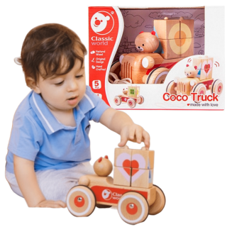 Juguete De Bebé Classic Wordl Camión De Madera Con Bloques Apilables